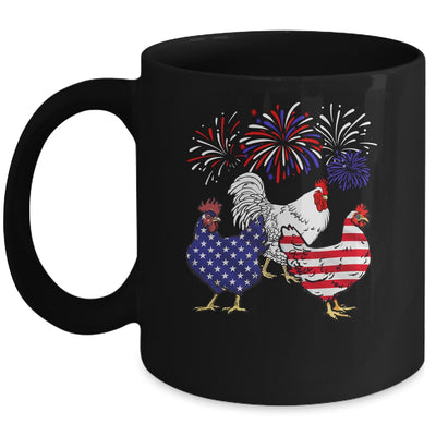 Funny Chickens American Flag Patriotic Farmer 4th Of July Mug | teecentury