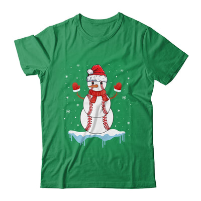 Funny Christmas Baseball Santa Snowman T-Shirt & Sweatshirt | Teecentury.com