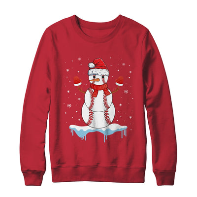 Funny Christmas Baseball Santa Snowman T-Shirt & Sweatshirt | Teecentury.com