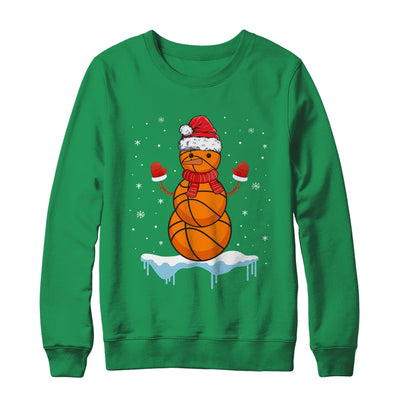 Funny Christmas Basketball Santa Snowman T-Shirt & Sweatshirt | Teecentury.com