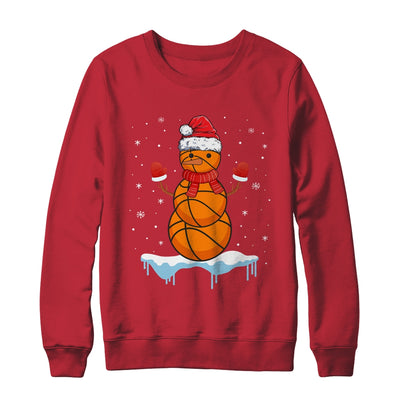 Funny Christmas Basketball Santa Snowman T-Shirt & Sweatshirt | Teecentury.com