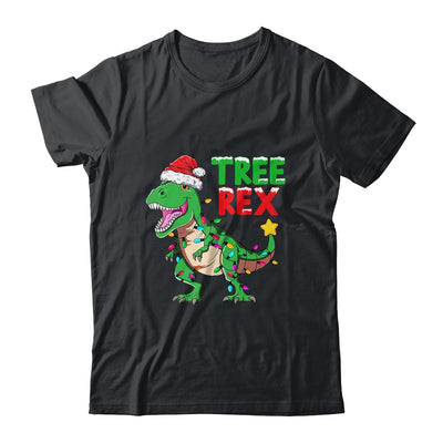 Funny Christmas Dinosaur Kids Christmas Tree Lights Santa Shirt & Sweatshirt | teecentury