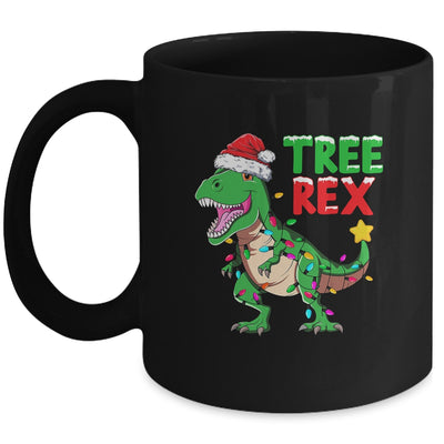 Funny Christmas Dinosaur Kids Christmas Tree Lights Santa Mug | teecentury