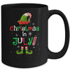 Funny Christmas In July Summer Elf Santa Xmas Mug | teecentury