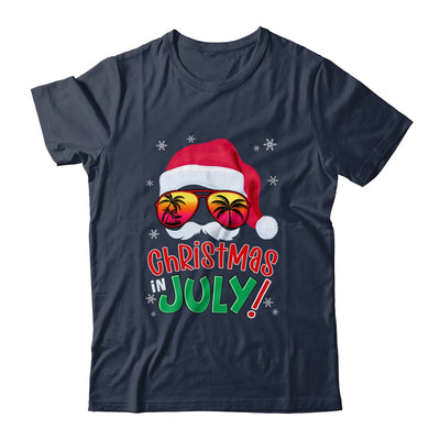 Funny Christmas In July Summer Santa Sunglasses Xmas Shirt & Tank Top | teecentury