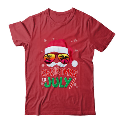 Funny Christmas In July Summer Santa Sunglasses Xmas Shirt & Tank Top | teecentury