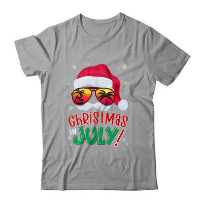 Funny Christmas In July Summer Santa Sunglasses Xmas Shirt & Tank Top | teecentury