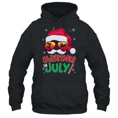 Funny Christmas In July Summer Santa Sunglasses Xmas Shirt & Tank Top | teecentury