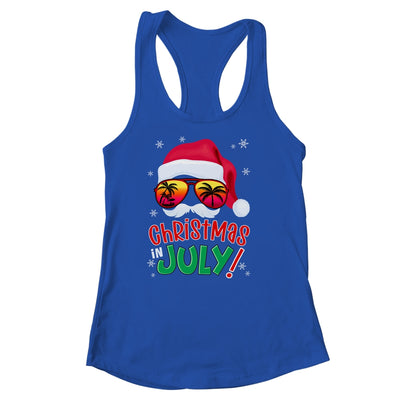 Funny Christmas In July Summer Santa Sunglasses Xmas Shirt & Tank Top | teecentury