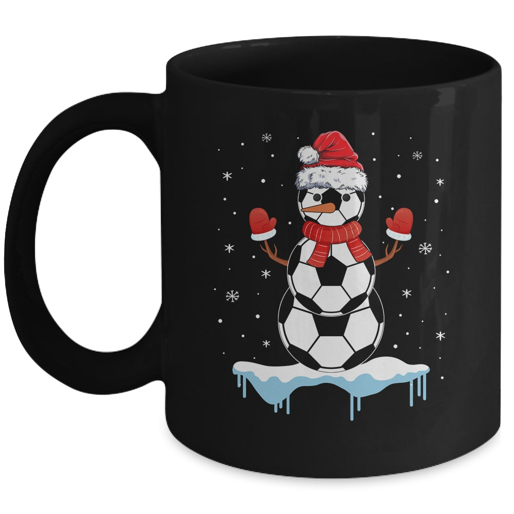 Funny Christmas Soccer Balls Santa Snowman Mug Coffee Mug | Teecentury.com