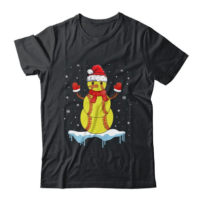 Funny Christmas Softball Santa Snowman T-Shirt & Sweatshirt | Teecentury.com