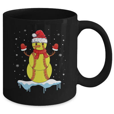 Funny Christmas Softball Santa Snowman Mug Coffee Mug | Teecentury.com