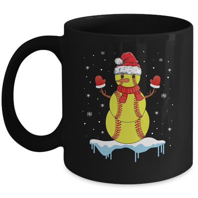 Funny Christmas Softball Santa Snowman Mug Coffee Mug | Teecentury.com