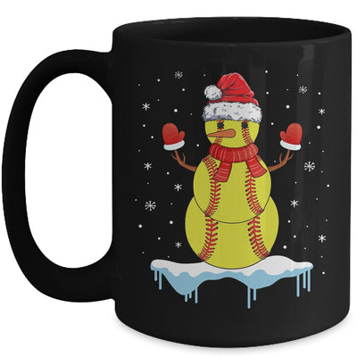 Funny Christmas Softball Santa Snowman Mug Coffee Mug | Teecentury.com