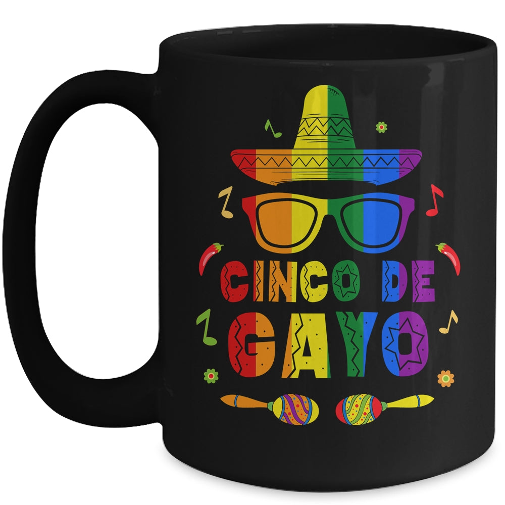 Funny Cinco De Gayo LGBT Gay Pride Flag Mug Coffee Mug | Teecentury.com