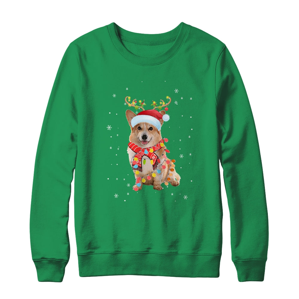 Funny Corgi Christmas Tree Santa Reindeer Pajamas T-Shirt & Sweatshirt | Teecentury.com
