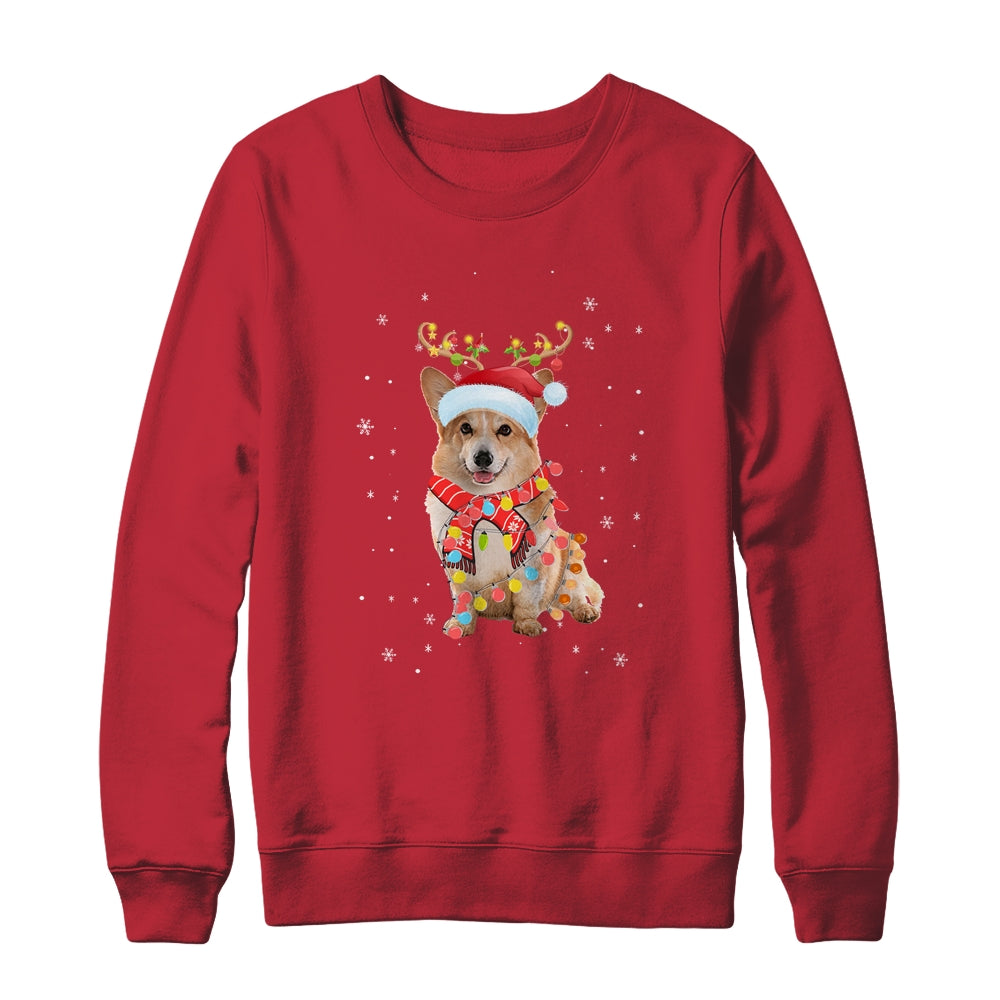 Funny Corgi Christmas Tree Santa Reindeer Pajamas T-Shirt & Sweatshirt | Teecentury.com