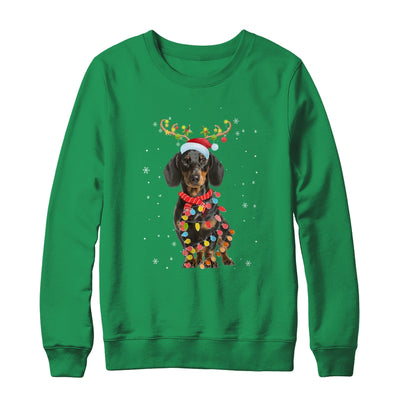 Funny Dachshund Christmas Tree Santa Reindeer Pajamas T-Shirt & Sweatshirt | Teecentury.com