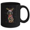 Funny Dachshund Christmas Tree Santa Reindeer Pajamas Mug Coffee Mug | Teecentury.com