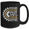 Funny Dad Daddy Measure Cut Handyman Woodworker Father Day Mug Coffee Mug | Teecentury.com