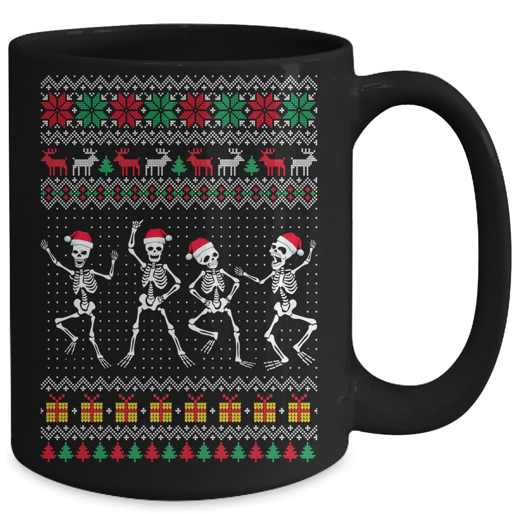 Funny Dancing Skeletons Ugly Christmas Mug | teecentury