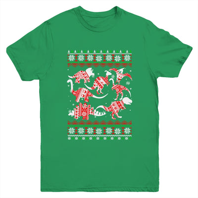 Funny Dinosaurs Christmas T-Rex Ugly Christmas Youth Youth Shirt | Teecentury.com