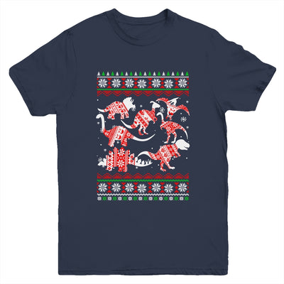 Funny Dinosaurs Christmas T-Rex Ugly Christmas Youth Youth Shirt | Teecentury.com