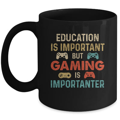 Funny Education Is Important But Gaming Is Importanter Gamer Mug | teecentury