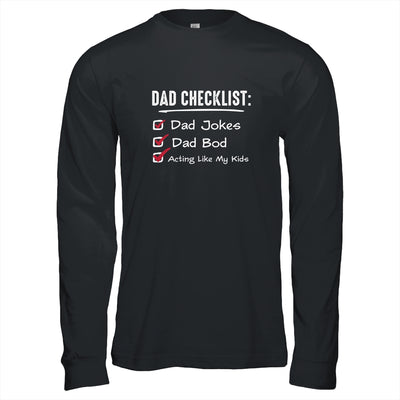 Funny Fathers Day Checklist Dad Jokes Dad Bod T-Shirt & Hoodie | Teecentury.com