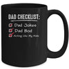 Funny Fathers Day Checklist Dad Jokes Dad Bod Mug Coffee Mug | Teecentury.com