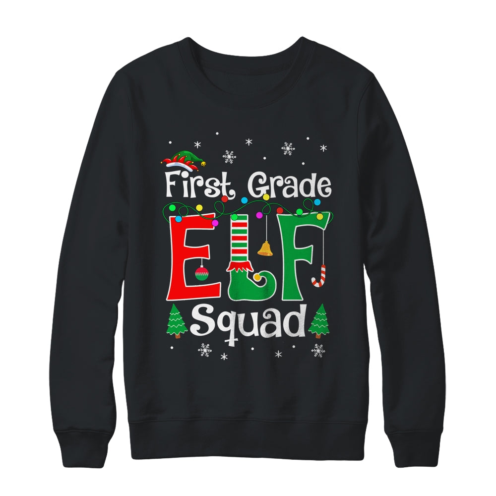 Funny First Grade Elf Squad Teacher Christmas Child Xmas Shirt & Sweatshirt | teecentury