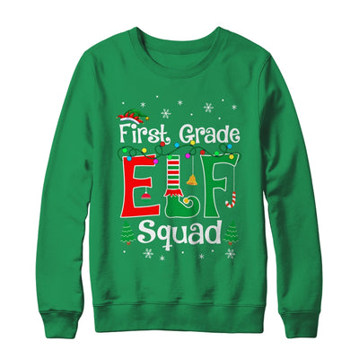 Funny First Grade Elf Squad Teacher Christmas Child Xmas Shirt & Sweatshirt | teecentury