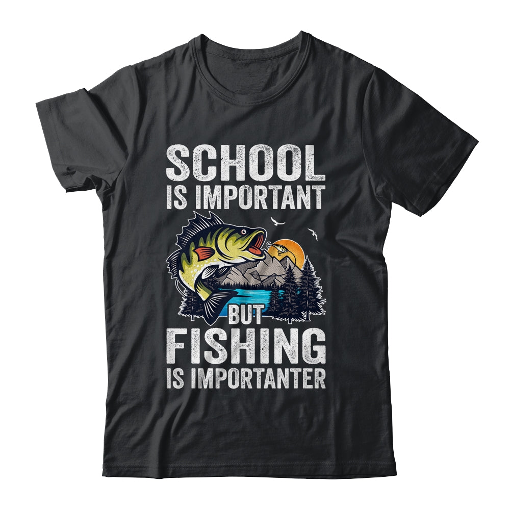 Funny Fishing Is Importanter For Boys Youth Fish Fisherman Shirt & Hoodie | teecentury