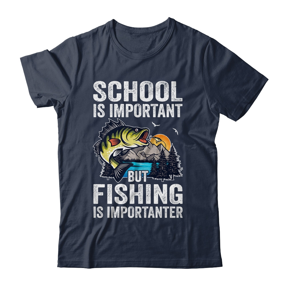 Funny Fishing Is Importanter For Boys Youth Fish Fisherman Shirt & Hoodie | teecentury
