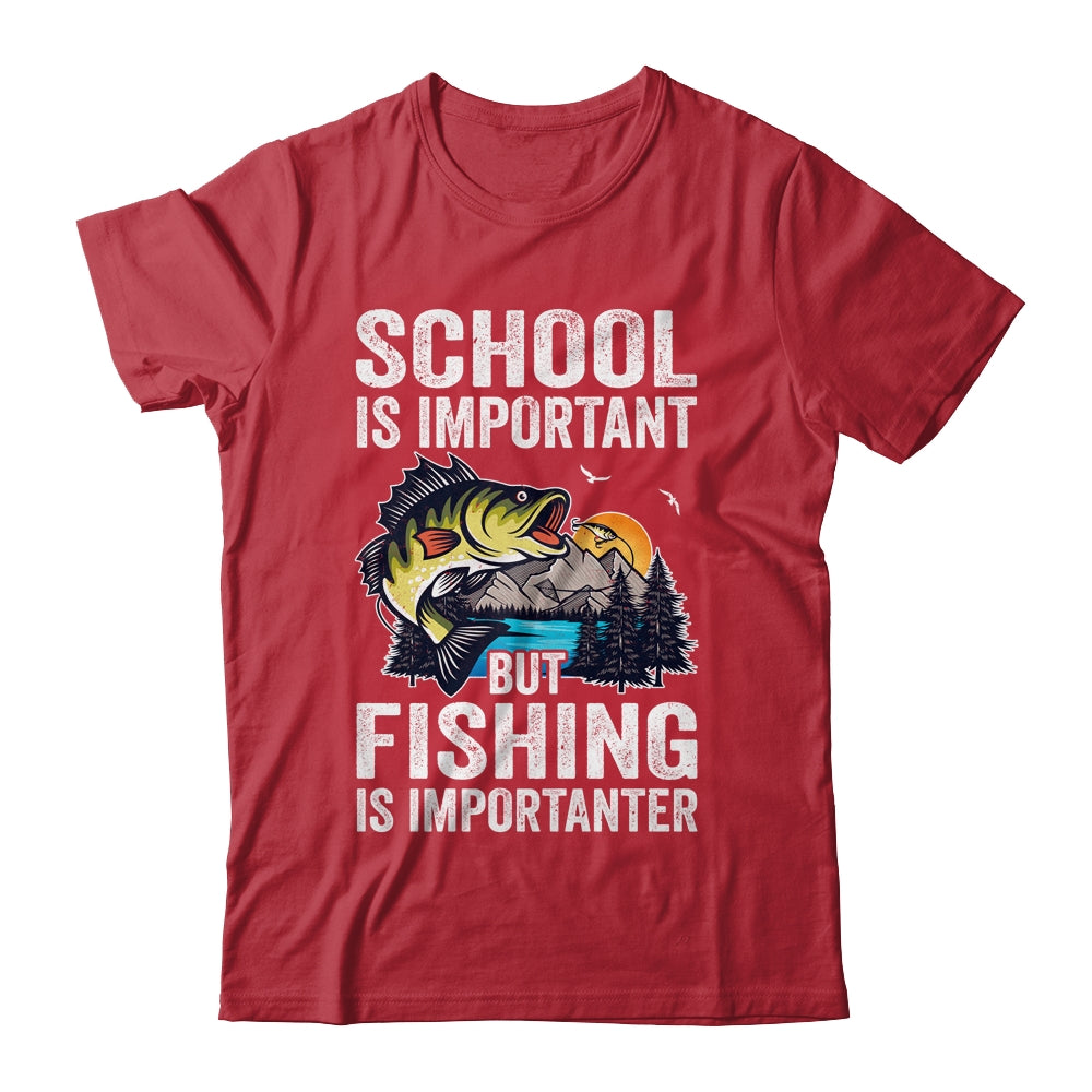 Funny Fishing Is Importanter For Boys Youth Fish Fisherman Shirt & Hoodie | teecentury