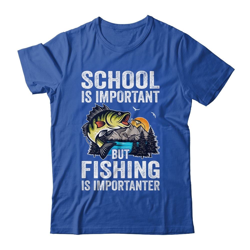 Funny Fishing Is Importanter For Boys Youth Fish Fisherman Shirt & Hoodie | teecentury