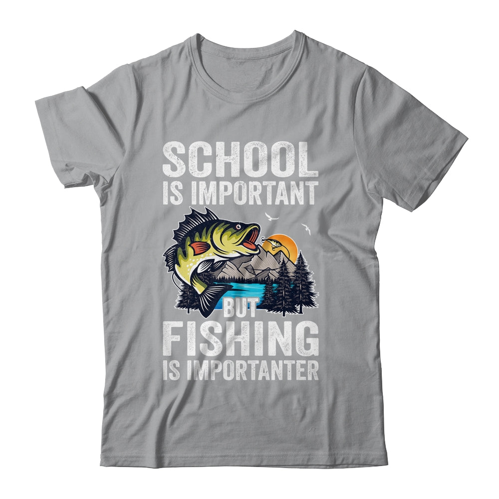 Funny Fishing Is Importanter For Boys Youth Fish Fisherman Shirt & Hoodie | teecentury