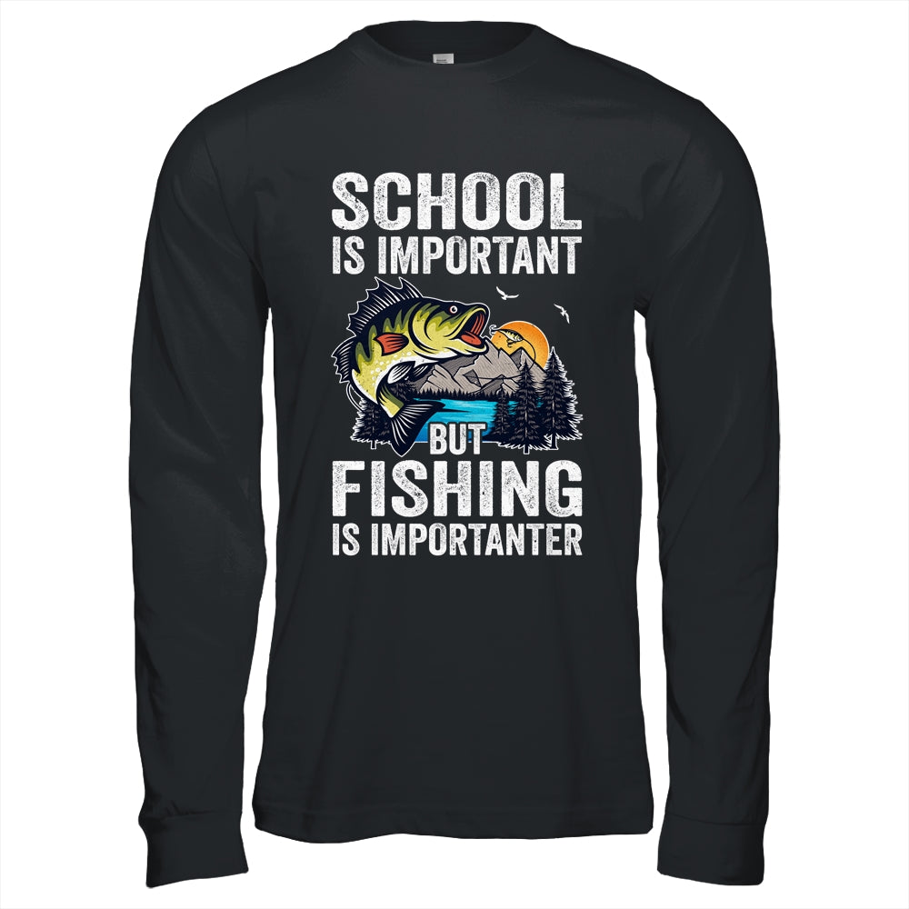 Funny Fishing Is Importanter For Boys Youth Fish Fisherman Shirt & Hoodie | teecentury