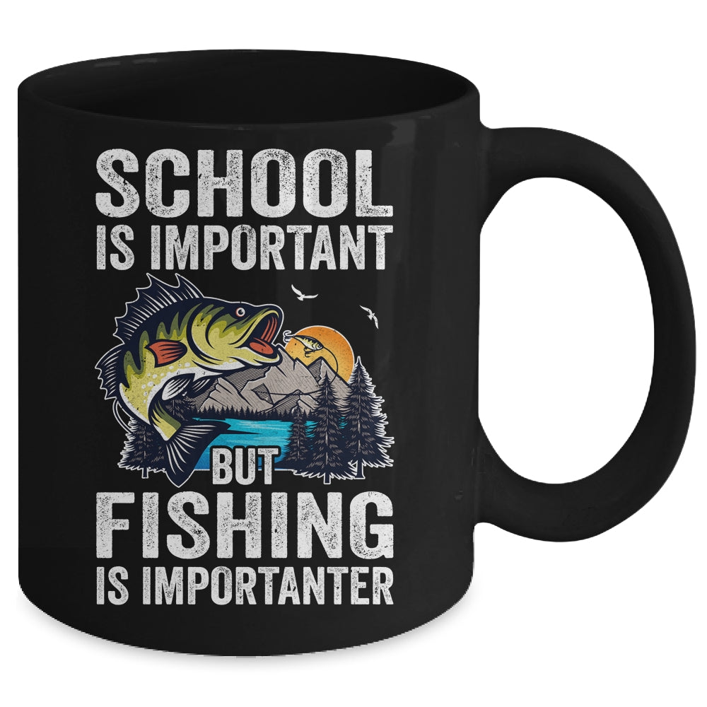 Funny Fishing Is Importanter For Boys Youth Fish Fisherman Mug | teecentury