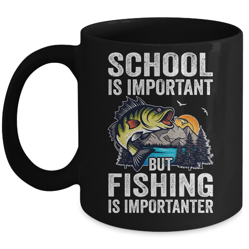 Funny Fishing Is Importanter For Boys Youth Fish Fisherman Mug | teecentury