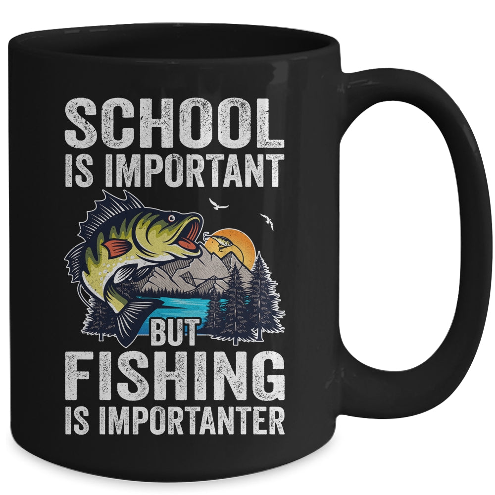 Funny Fishing Is Importanter For Boys Youth Fish Fisherman Mug | teecentury