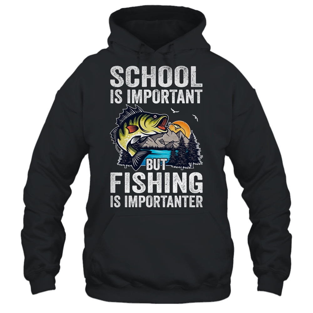 Funny Fishing Is Importanter For Boys Youth Fish Fisherman Shirt & Hoodie | teecentury