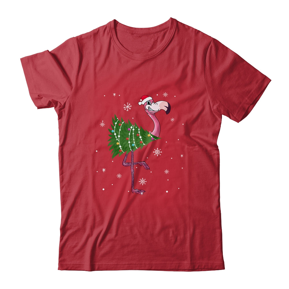 Funny Flamingo Christmas Tree Xmas Light Gift T-Shirt & Sweatshirt | Teecentury.com