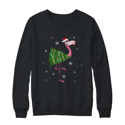 Funny Flamingo Christmas Tree Xmas Light Gift T-Shirt & Sweatshirt | Teecentury.com