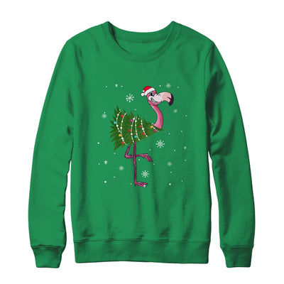 Funny Flamingo Christmas Tree Xmas Light Gift T-Shirt & Sweatshirt | Teecentury.com