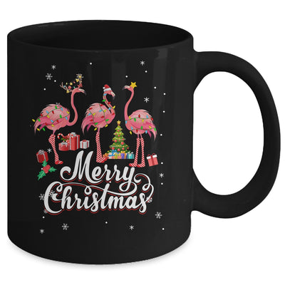 Funny Flamingo Lights Santa Hat Xmas Tree Christmas Mug | teecentury