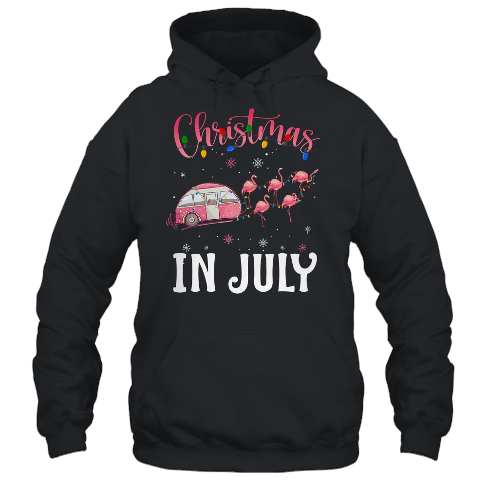 Funny Flamingo Pink Retro Camping Car Christmas In July T-Shirt & Tank Top | Teecentury.com