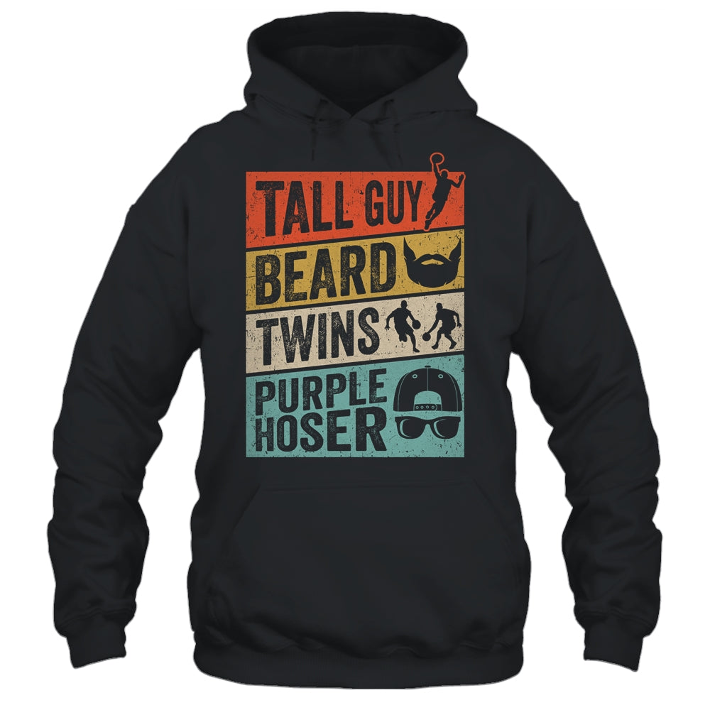 Tall guy twins beard purple hoser top