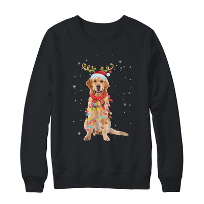 Funny Golden Retriever Christmas Tree Santa Reindeer Pajamas T-Shirt & Sweatshirt | Teecentury.com