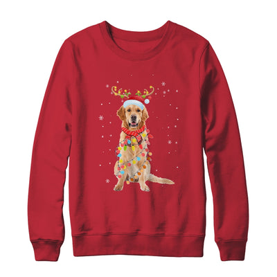 Funny Golden Retriever Christmas Tree Santa Reindeer Pajamas T-Shirt & Sweatshirt | Teecentury.com